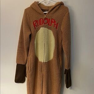 Rudolph Brown Hooded Pajama Onesie